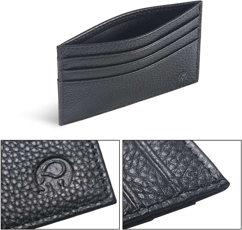 Genuine Leather RFID Blocking Slim 6 Card Wallet Holder