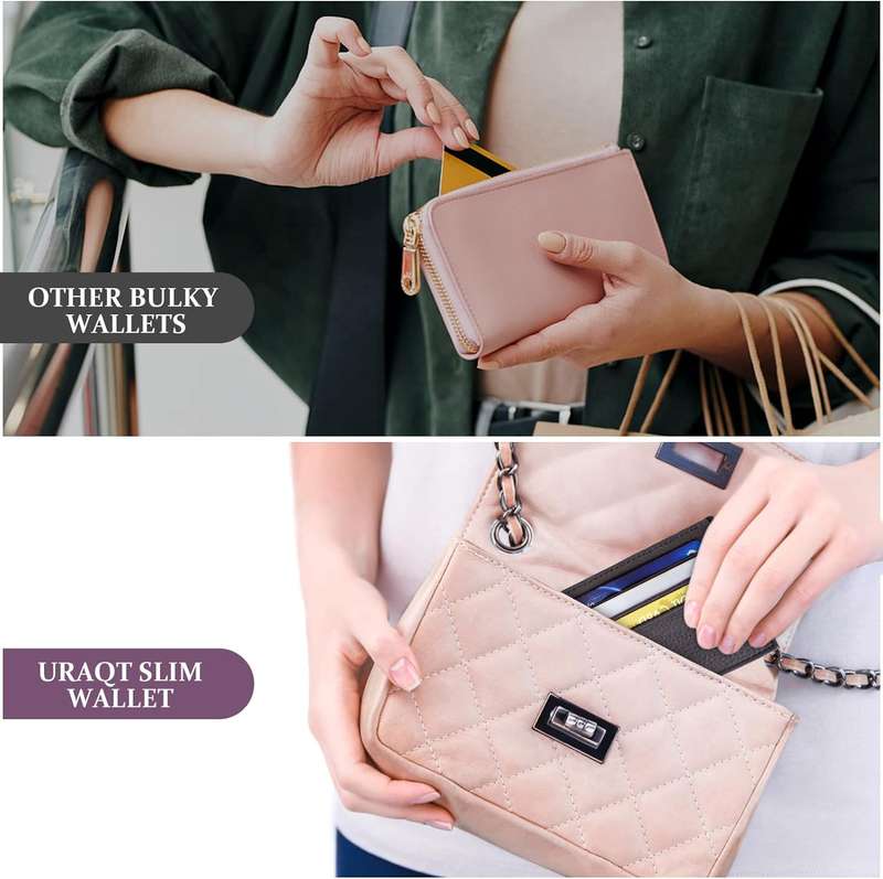 Genuine Leather RFID Blocking Slim 6 Card Wallet Holder