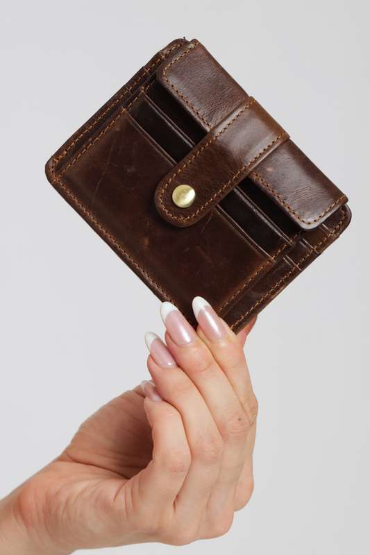 Genuine Leather Slim 5 Slot Credit Card Wallet