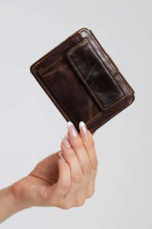 Genuine Leather Slim 5 Slot Credit Card Wallet