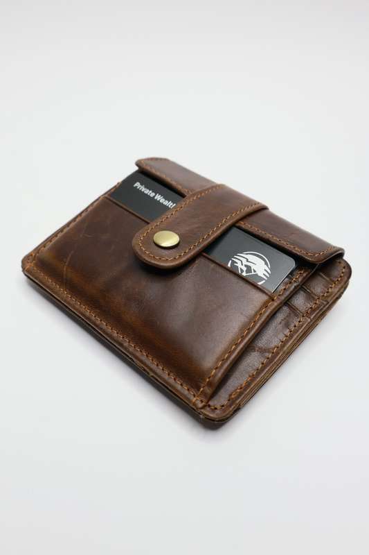 Genuine Leather Slim 5 Slot Credit Card Wallet