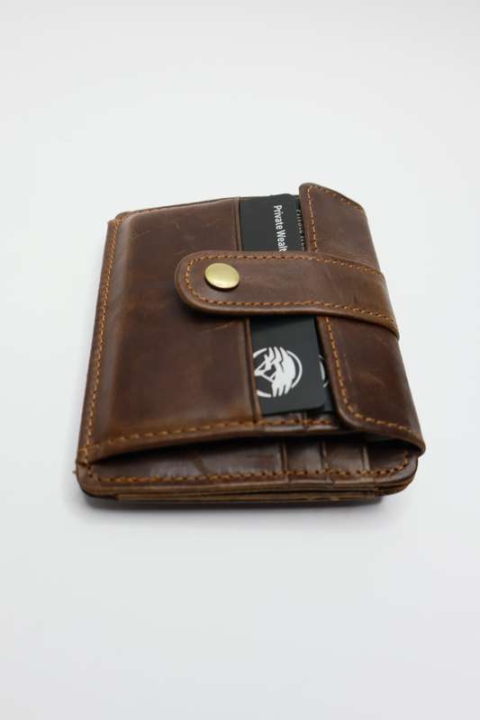 Genuine Leather Slim 5 Slot Credit Card Wallet