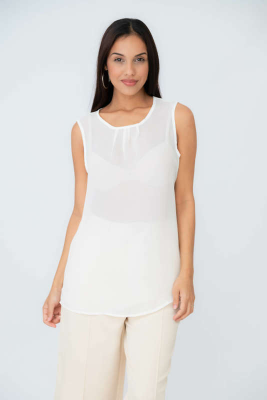 Ivory Sheer Elegance Top