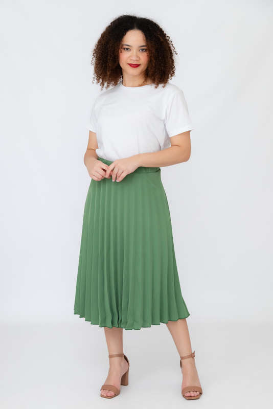 Leonora Pleated Mid Length Skirt