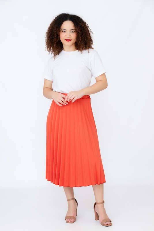 Leonora Pleated Mid Length Skirt