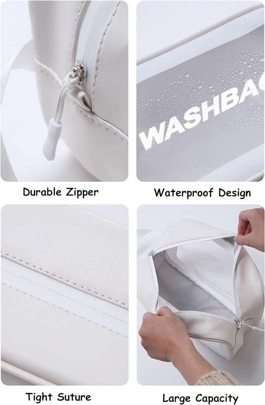 Senza Waterproof Transparent Travel Toiletry Bags White