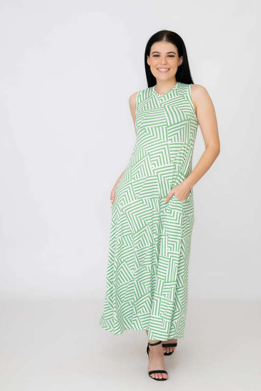Reed Printed Maxi Dress With Pockets