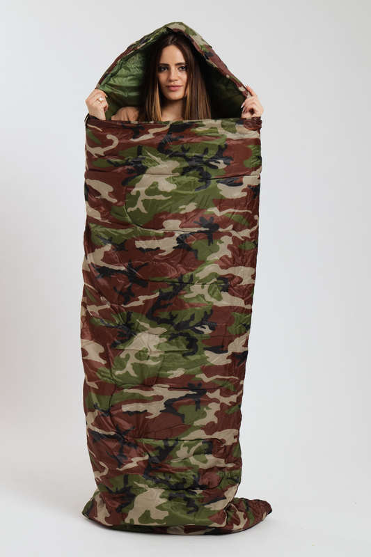 Senza Army Camouflage Travel Sleeping Bag For Adults 1800mm x 750mm