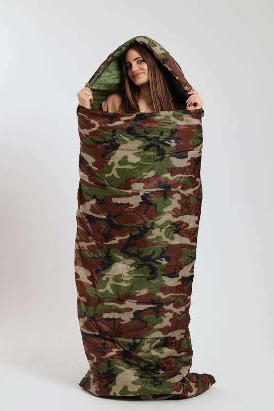 Senza Army Camouflage Travel Sleeping Bag For Adults 1800mm x 750mm
