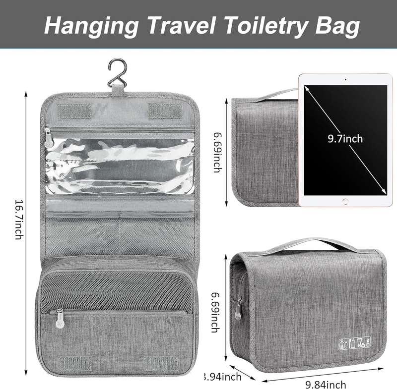 Senza Large Capacity Hanging Travel Toiletry and Make-Up Bag Organizer