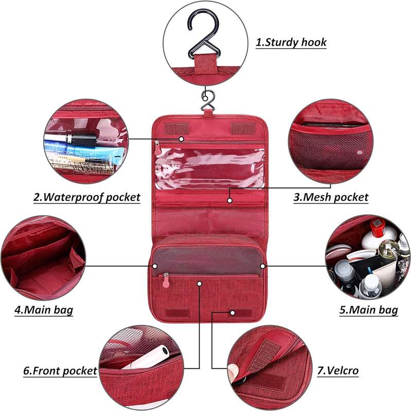 Senza Large Capacity Hanging Travel Toiletry and Make-Up Bag Organizer