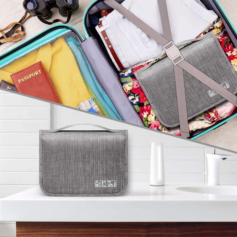 Senza Large Capacity Hanging Travel Toiletry and Make-Up Bag Organizer