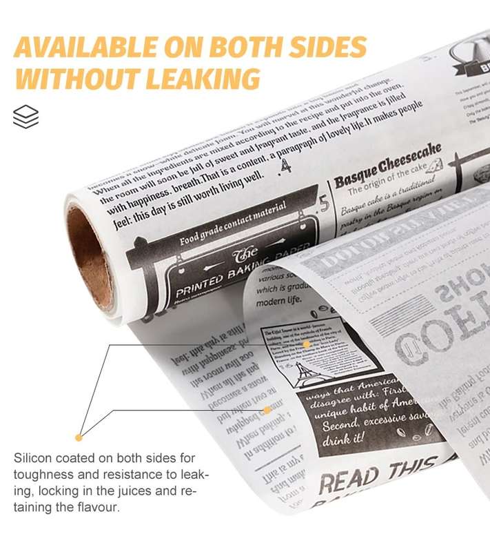 Senza Non Stick Printed Baking Parchment Paper
