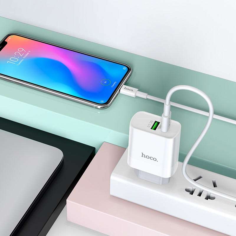 HOCO Dual Wall Charger Set  C80A Rapido PD20W + QC3.0 Set With Cable Type c