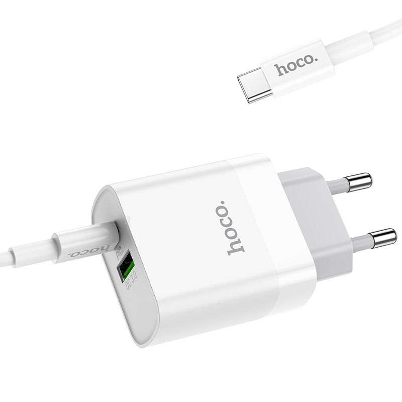 HOCO Dual Wall Charger Set  C80A Rapido PD20W + QC3.0 Set With Cable Type c