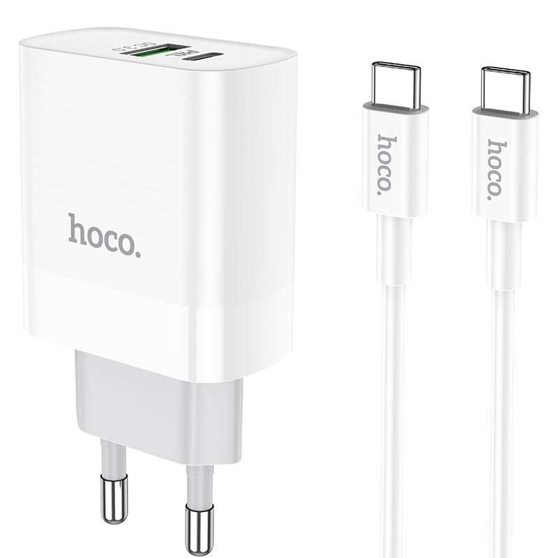 HOCO Dual Wall Charger Set  C80A Rapido PD20W + QC3.0 Set With Cable Type c