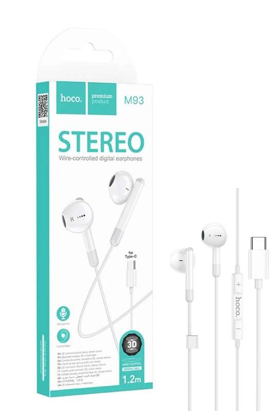 HOCO M93 Type C Wire Control Stereo High Fidelity Sound Headphones