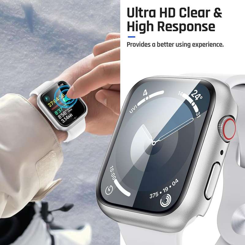 Hard Case and Glass Screen Protector for Apple Watch - 45mm
