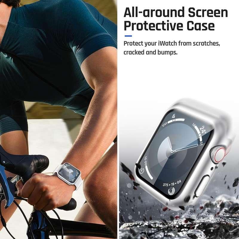 Hard Case and Glass Screen Protector for Apple Watch - 45mm