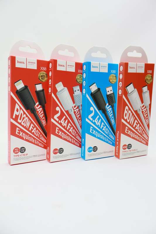 Hoco X88 60w Fast Charging Data Cable Type-C to Type-C or iPhone 1m