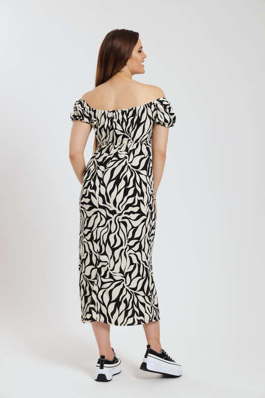 Michaela Printed Midaxi Airflow Slitted Dress