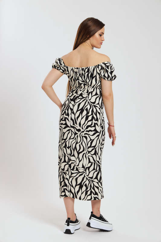 Michaela Printed Midaxi Airflow Slitted Dress