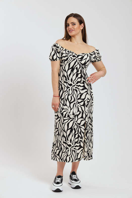 Michaela Printed Midaxi Airflow Slitted Dress
