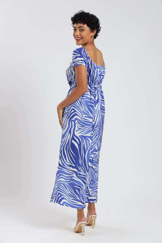 Michaela Printed Midaxi Airflow Slitted Dress