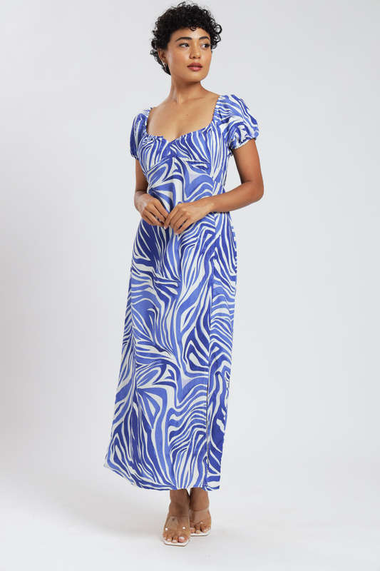 Michaela Printed Midaxi Airflow Slitted Dress