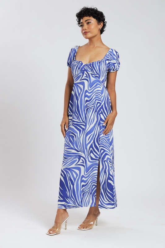 Michaela Printed Midaxi Airflow Slitted Dress