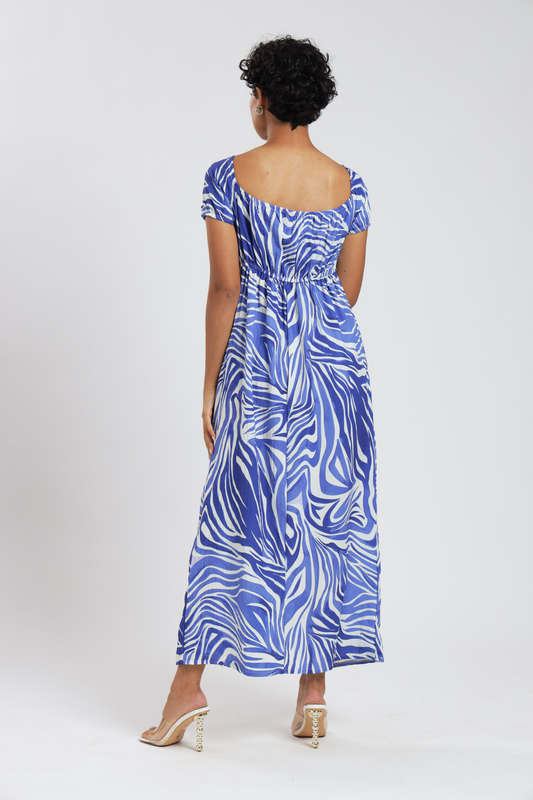 Michaela Printed Midaxi Airflow Slitted Dress