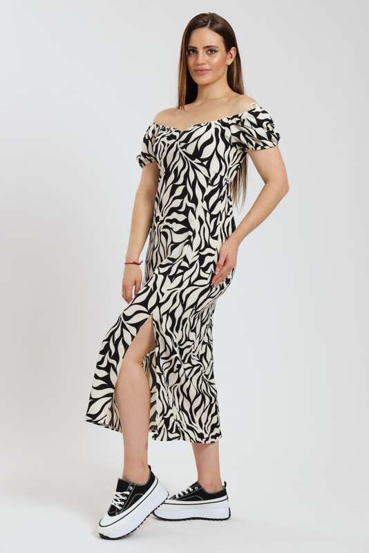 Michaela Printed Midaxi Airflow Slitted Dress