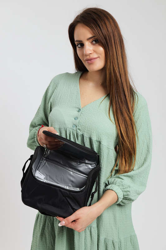 Sannea Black Thermal Insulated Lunch Bag Portable Foil Cooler Bag