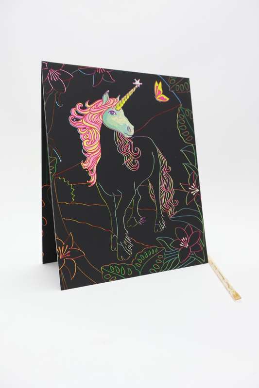 Senza 4 Sheet Scratch Note Colour In Cards With Sharp Tip Stylus 185mm X 145mm