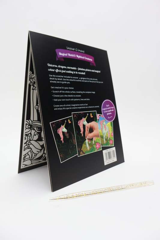 Senza 4 Sheet Scratch Note Colour In Cards With Sharp Tip Stylus 185mm X 145mm