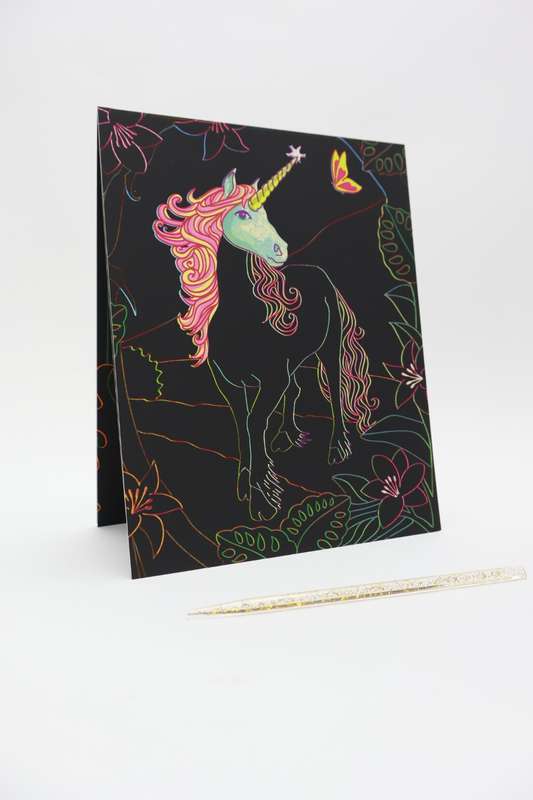 Senza 4 Sheet Scratch Note Colour In Cards With Sharp Tip Stylus 185mm X 145mm