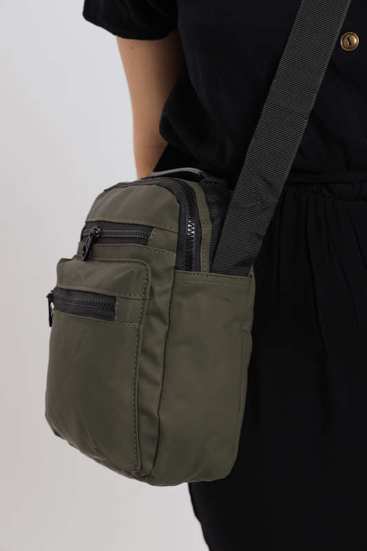 Senza Sport® Stellar Unisex Multi Zipper Sling Shoulder Bag Crossbody Travel Messenger Bag