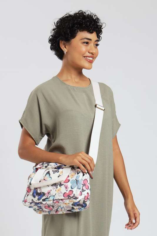 ladies Luxury Travel Crossbody Handbag With Multiple Compartments & Wide Strap