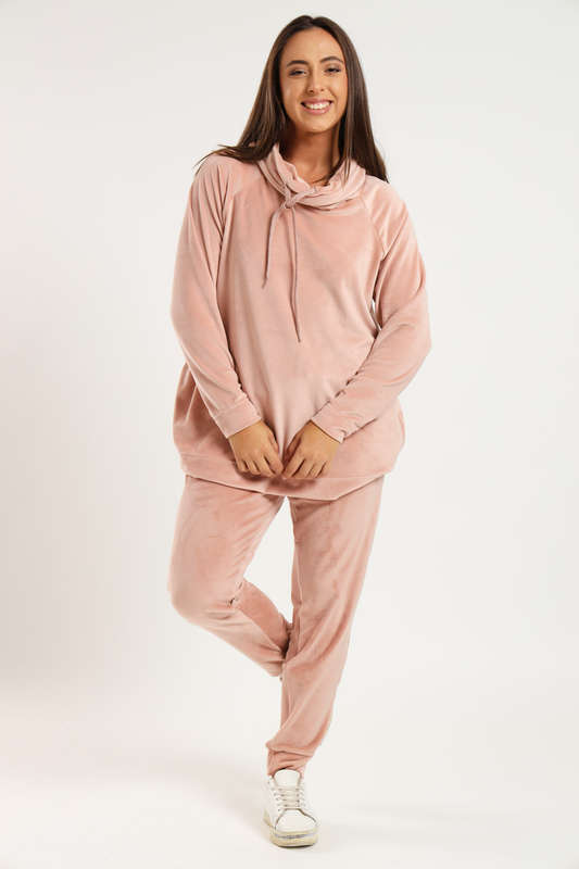 Anastasia Plush Poloneck Oversized 2 Piece Tracksuit Set