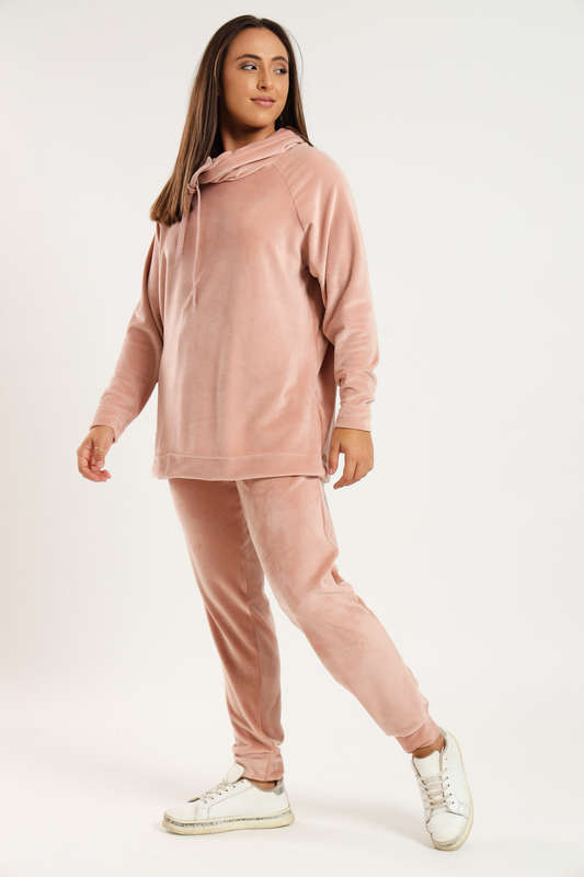 Anastasia Plush Poloneck Oversized 2 Piece Tracksuit Set