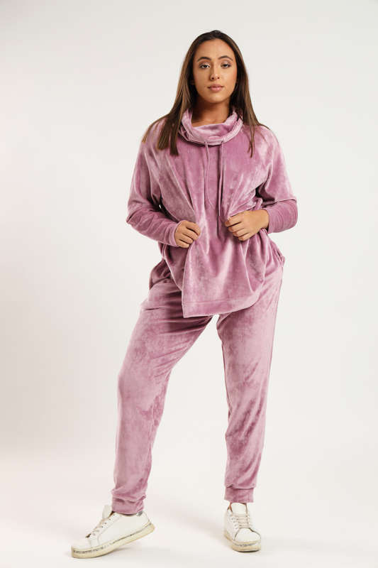 Anastasia Plush Poloneck Oversized 2 Piece Tracksuit Set