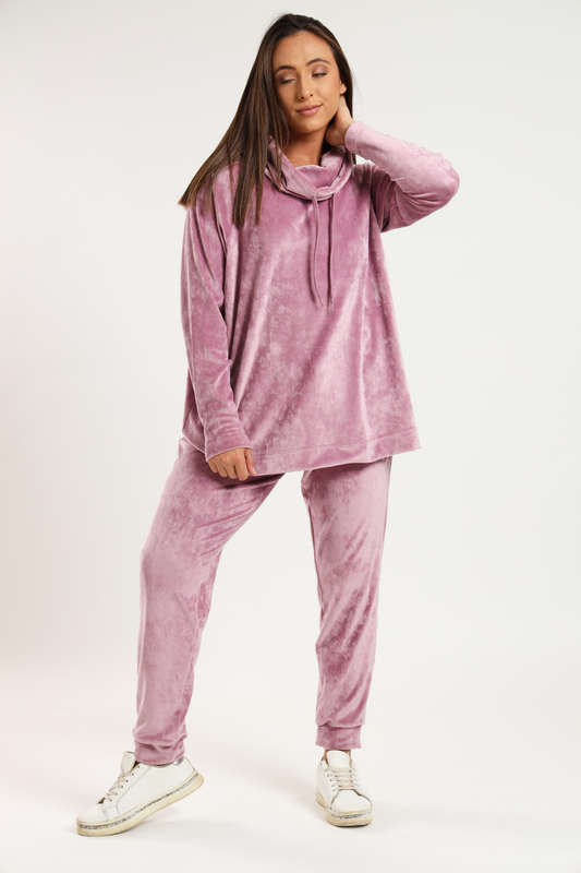 Anastasia Plush Poloneck Oversized 2 Piece Tracksuit Set