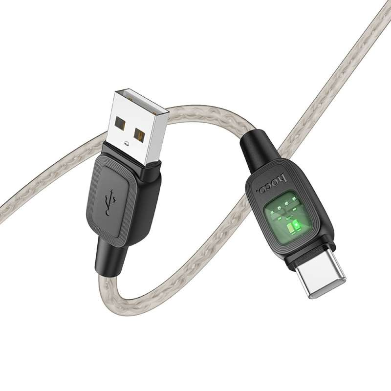 Hoco U124 Stone Silicone Intelligent Power-Off USB To Type-C Cable 3A 1.2m
