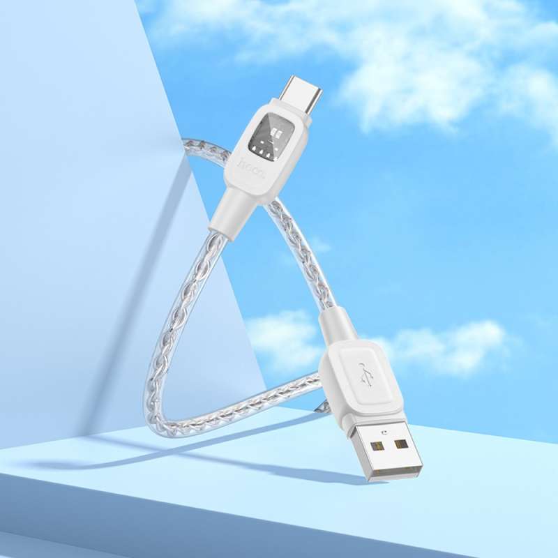 Hoco U124 Stone Silicone Intelligent Power-Off USB To Type-C Cable 3A 1.2m