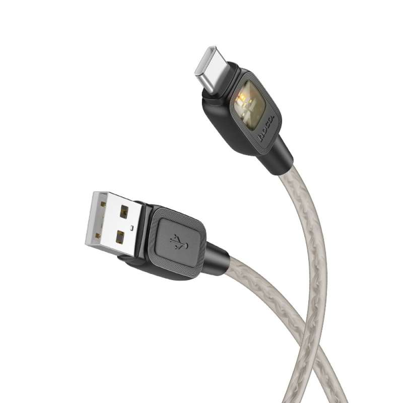 Hoco U124 Stone Silicone Intelligent Power-Off USB To Type-C Cable 3A 1.2m