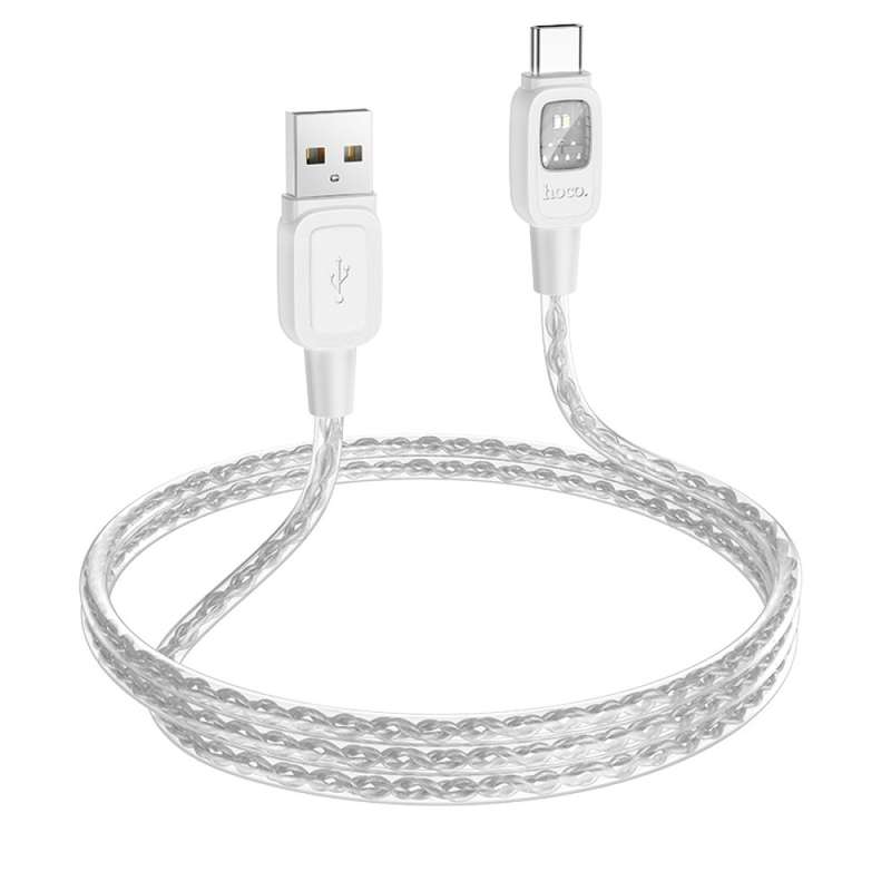 Hoco U124 Stone Silicone Intelligent Power-Off USB To Type-C Cable 3A 1.2m