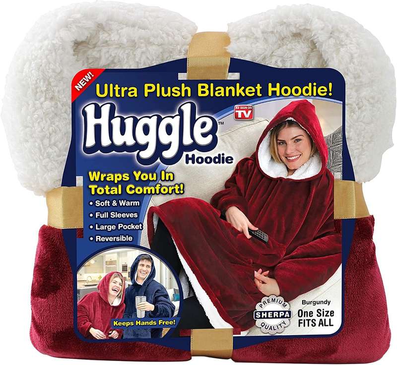 Huggle Hoodie Ultra Plush Blanket Sherpa Hoodie