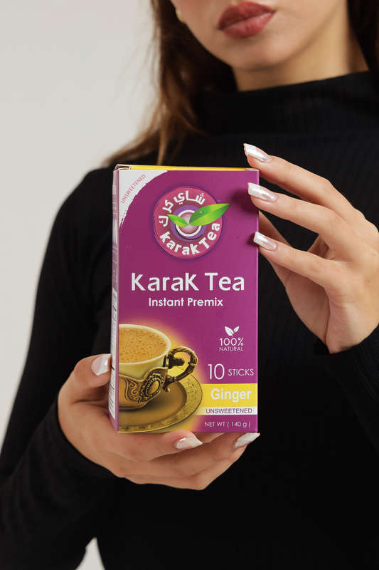 Karak Tea Chai Ginger Unsweetened Sticks Box of 10