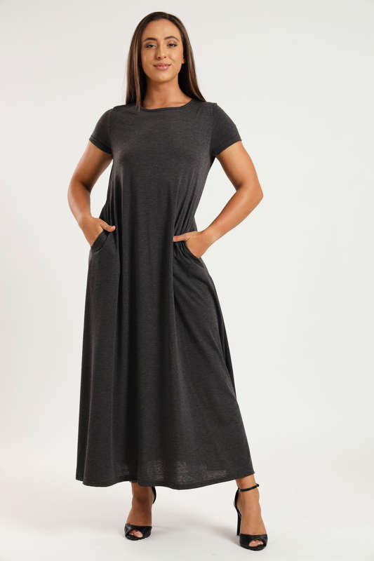 Mia Short Sleeve Maxi Dress With Pockets