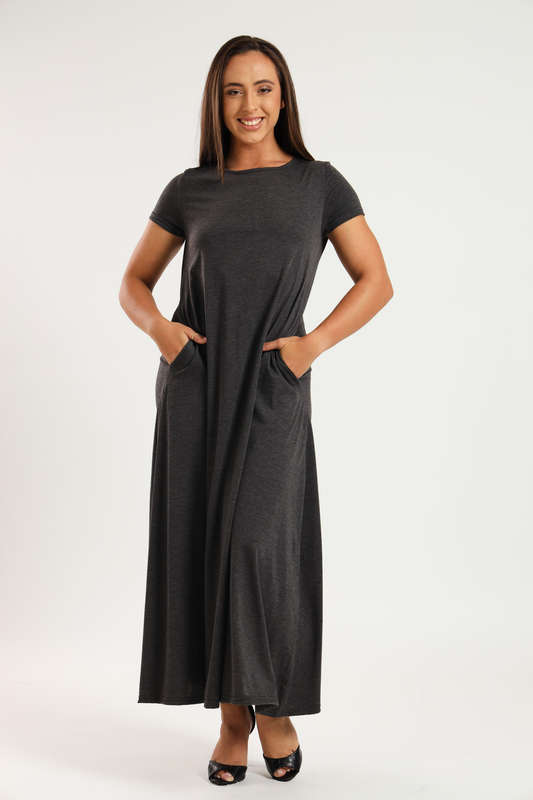 Mia Short Sleeve Maxi Dress With Pockets